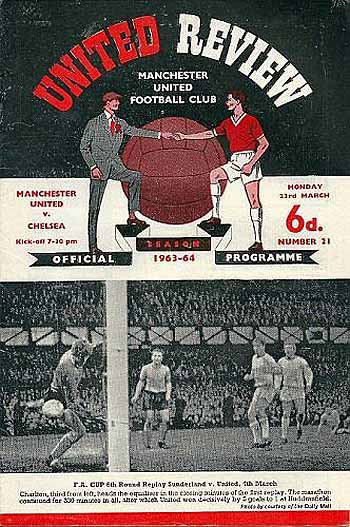 programme cover for Manchester United v Chelsea, Monday, 23rd Mar 1964