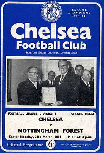 programme cover for Chelsea v Nottingham Forest, Monday, 30th Mar 1964