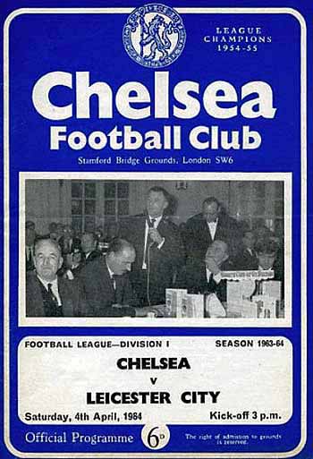 programme cover for Chelsea v Leicester City, Monday, 6th Apr 1964