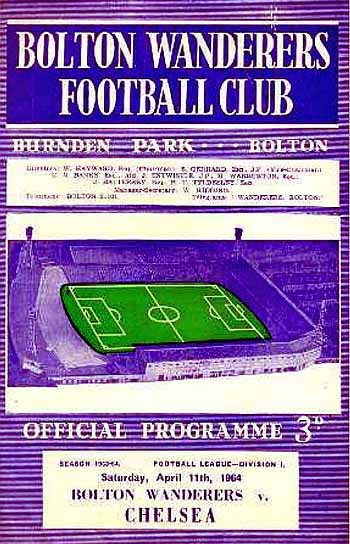programme cover for Bolton Wanderers v Chelsea, 11th Apr 1964