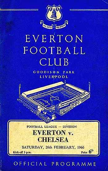 programme cover for Everton v Chelsea, Saturday, 26th Feb 1966