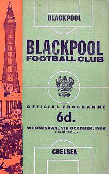 programme cover for Blackpool v Chelsea, Wednesday, 5th Oct 1966