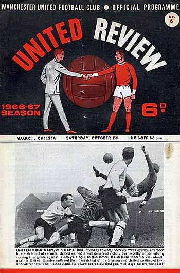 programme cover for Manchester United v Chelsea, 15th Oct 1966