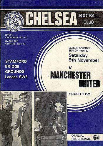 programme cover for Chelsea v Manchester United, 5th Nov 1966