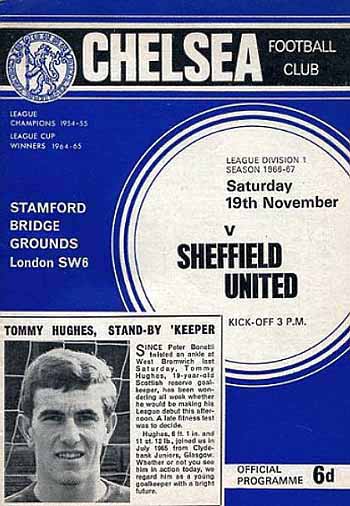 programme cover for Chelsea v Sheffield United, 19th Nov 1966