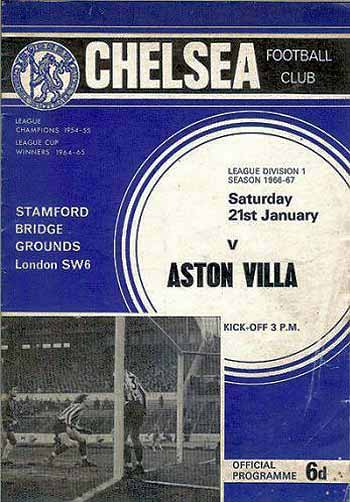 programme cover for Chelsea v Aston Villa, 21st Jan 1967