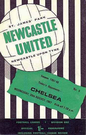 programme cover for Newcastle United v Chelsea, Wednesday, 30th Aug 1967
