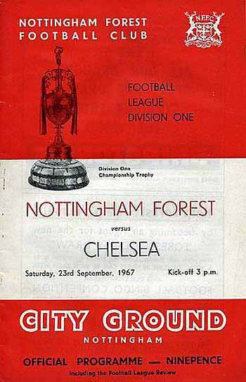 programme cover for Nottingham Forest v Chelsea, 23rd Sep 1967