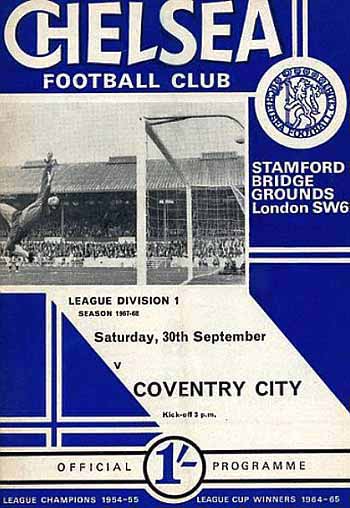 programme cover for Chelsea v Coventry City, 30th Sep 1967