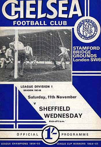 programme cover for Chelsea v Sheffield Wednesday, 11th Nov 1967