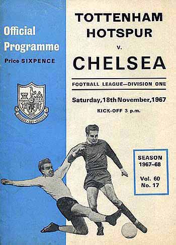 programme cover for Tottenham Hotspur v Chelsea, 18th Nov 1967