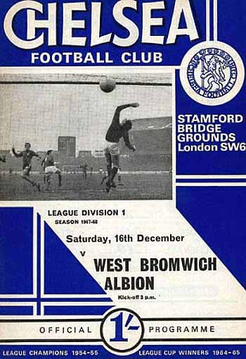 programme cover for Chelsea v West Bromwich Albion, 16th Dec 1967