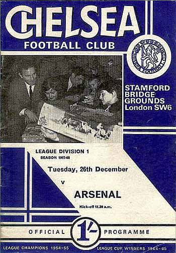programme cover for Chelsea v Arsenal, Tuesday, 26th Dec 1967