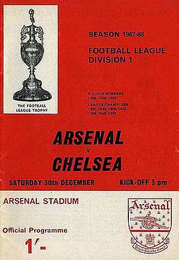 programme cover for Arsenal v Chelsea, 30th Dec 1967