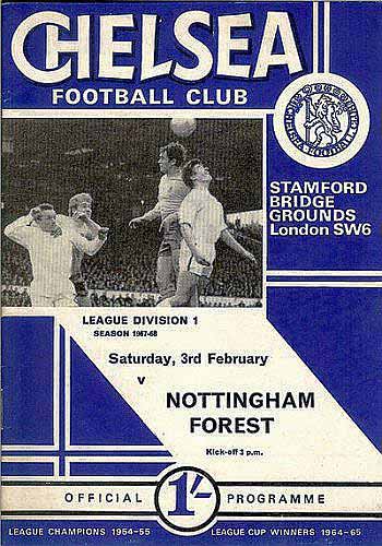 programme cover for Chelsea v Nottingham Forest, 3rd Feb 1968