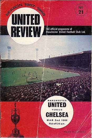 programme cover for Manchester United v Chelsea, 2nd Mar 1968