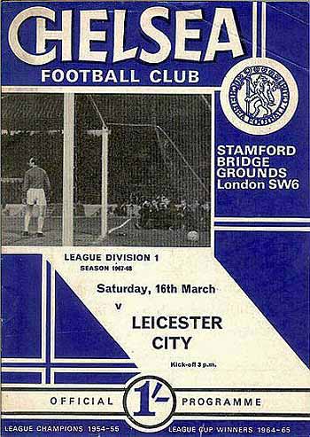 programme cover for Chelsea v Leicester City, Saturday, 16th Mar 1968