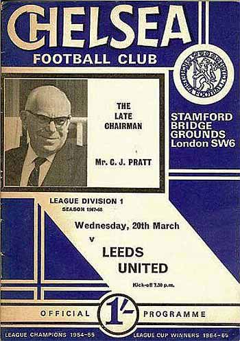 programme cover for Chelsea v Leeds United, 20th Mar 1968
