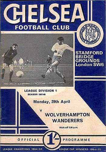 programme cover for Chelsea v Wolverhampton Wanderers, Monday, 29th Apr 1968