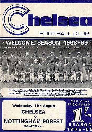 programme cover for Chelsea v Nottingham Forest, Wednesday, 14th Aug 1968