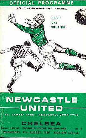 programme cover for Newcastle United v Chelsea, 21st Aug 1968
