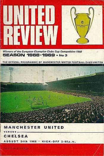programme cover for Manchester United v Chelsea, Saturday, 24th Aug 1968