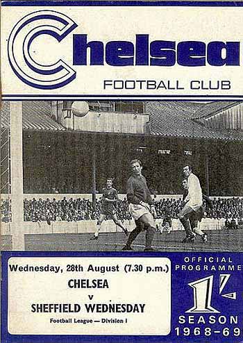 programme cover for Chelsea v Sheffield Wednesday, 28th Aug 1968
