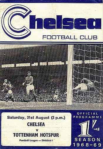 programme cover for Chelsea v Tottenham Hotspur, 31st Aug 1968