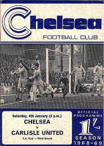 programme cover for Chelsea v Carlisle United, Saturday, 4th Jan 1969