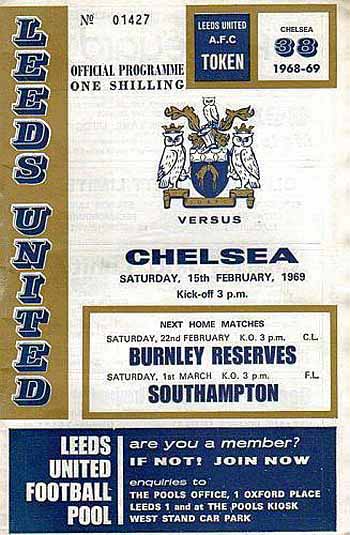 programme cover for Leeds United v Chelsea, 15th Feb 1969
