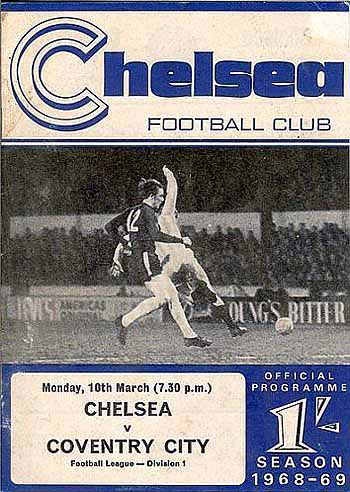 programme cover for Chelsea v Coventry City, Monday, 10th Mar 1969