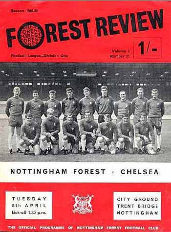 programme cover for Nottingham Forest v Chelsea, Tuesday, 8th Apr 1969
