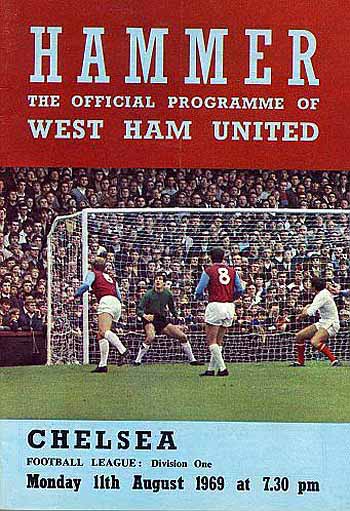 programme cover for West Ham United v Chelsea, Monday, 11th Aug 1969