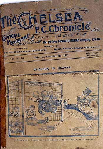 programme cover for Chelsea v Bristol City, Saturday, 4th Nov 1911