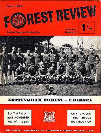 programme cover for Nottingham Forest v Chelsea, Saturday, 22nd Nov 1969