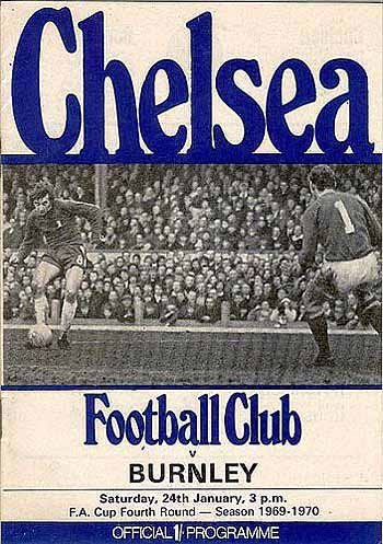 programme cover for Chelsea v Burnley, Saturday, 24th Jan 1970