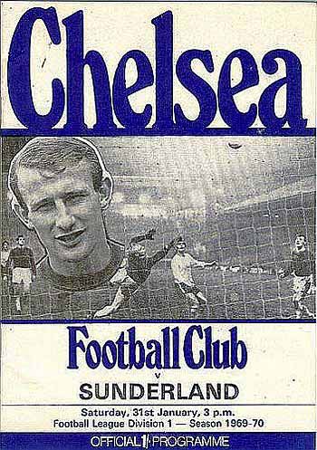 programme cover for Chelsea v Sunderland, Saturday, 31st Jan 1970