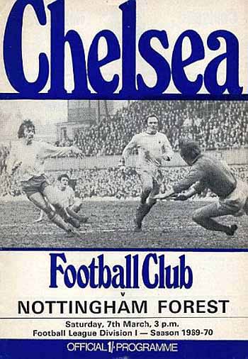 programme cover for Chelsea v Nottingham Forest, 7th Mar 1970