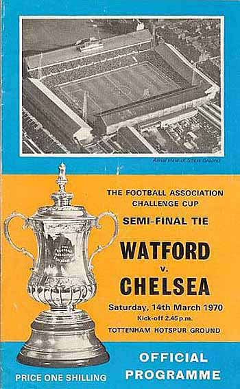 programme cover for Watford v Chelsea, Saturday, 14th Mar 1970