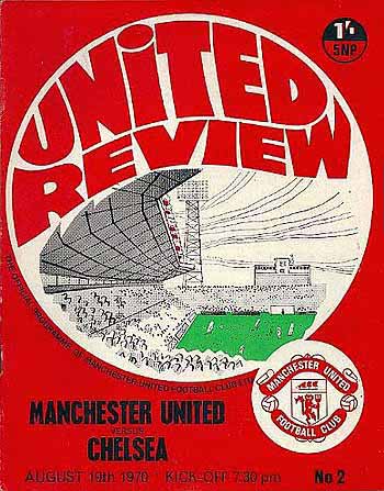 programme cover for Manchester United v Chelsea, Wednesday, 19th Aug 1970