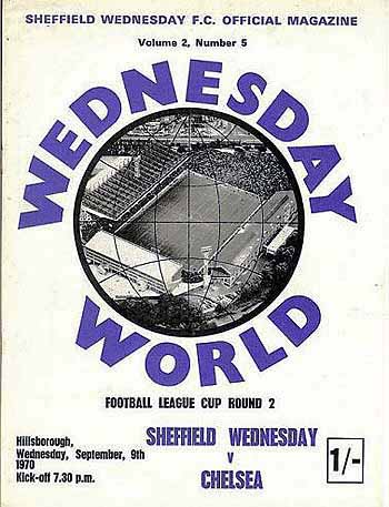 programme cover for Sheffield Wednesday v Chelsea, Wednesday, 9th Sep 1970