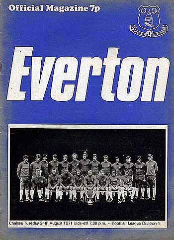 programme cover for Everton v Chelsea, Tuesday, 24th Aug 1971