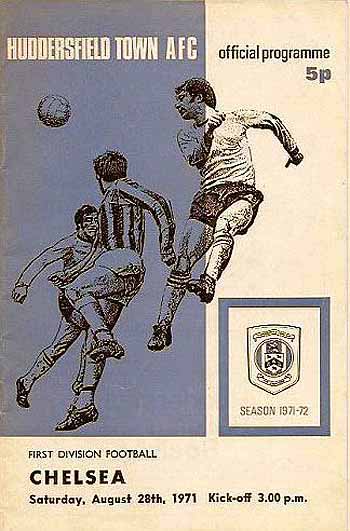 programme cover for Huddersfield Town v Chelsea, Saturday, 28th Aug 1971