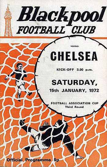 programme cover for Blackpool v Chelsea, 15th Jan 1972