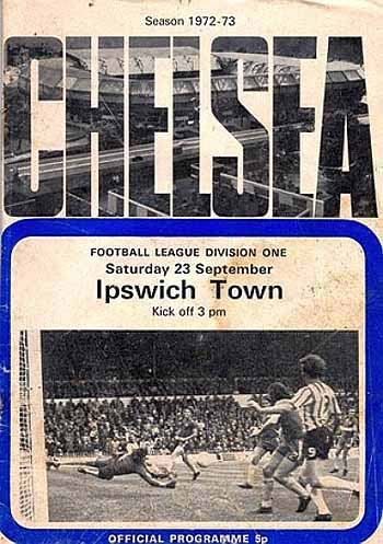 programme cover for Chelsea v Ipswich Town, 23rd Sep 1972