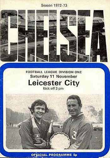 programme cover for Chelsea v Leicester City, 11th Nov 1972