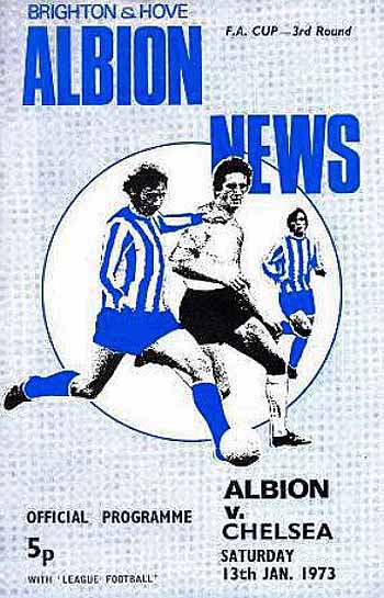 programme cover for Brighton And Hove Albion v Chelsea, 13th Jan 1973