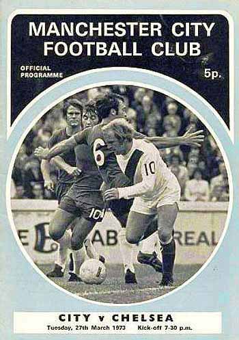 programme cover for Manchester City v Chelsea, 27th Mar 1973