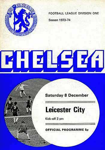programme cover for Chelsea v Leicester City, Saturday, 8th Dec 1973