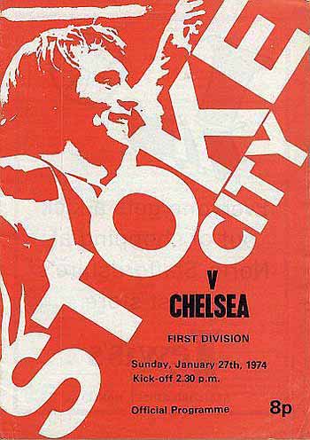 programme cover for Stoke City v Chelsea, Sunday, 27th Jan 1974